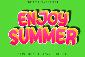 Enjoy Summer Editable Text Effect Cartoon Style