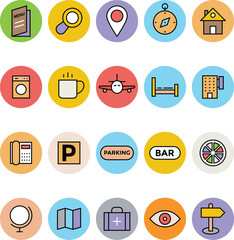 Hotel and Restaurant Flat Vector Icons 2

