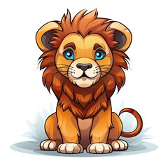 Colorful Lion isolated on a white background
