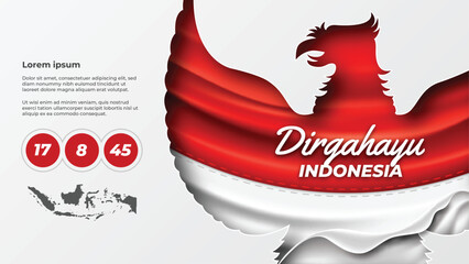 Indonesia Independence Day with Flag in Garuda Illustration