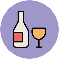 Hotel and Restaurant Flat Circular Icons Collection

