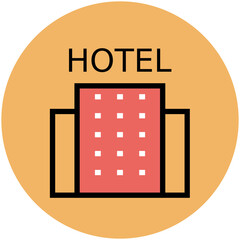 Hotel and Restaurant Flat Circular Icons Collection

