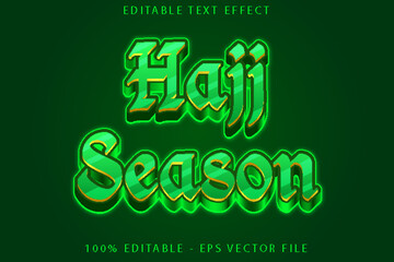 Hajj Season Editable Text Effect Neon Style