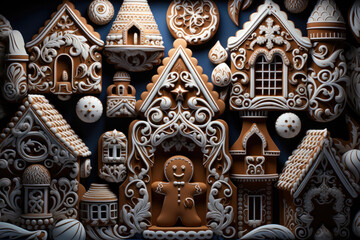 Christmas gingerbread and cookies. Generative AI