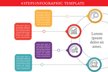 Four steps infographic flowchart design for business template