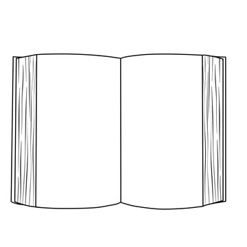 open book outline drawing clip art preview