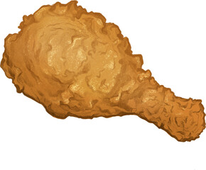 fried chicken fast food watercolor