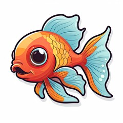 Cartoon Goldfish isolated on a white background