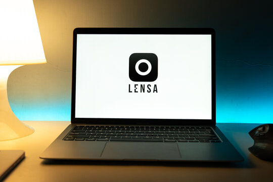 West Bangal, India - july 5, 2023 : Lensa ai logo on phone screen stock image.