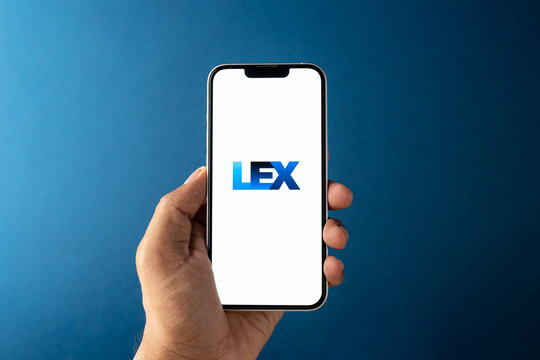 West Bangal, India - july 5, 2023 : LEX AI logo on phone screen stock image.