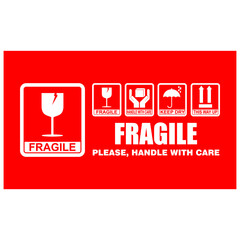 Fragile, handle with care, sticker vector