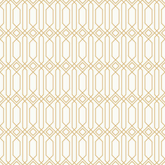 Geometric seamless pattern flat lines and circle vector. gold square pattern for wall interior decoration