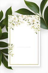 invitation card designed in a botanical and floral style