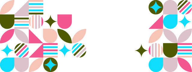 Abstract geometric pattern design in retro style. Vector illustration.