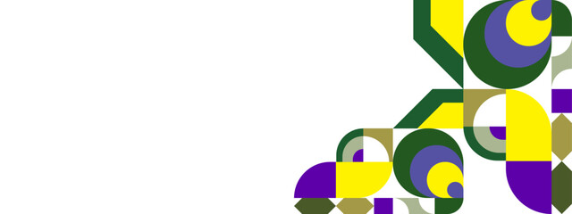 Geometric pattern background, vector multicolor geometry abstract print design with rectangles, squares and circles