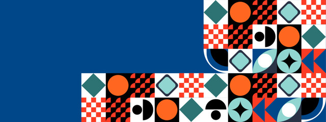 Abstract geometrical colorful with mosaic banner background. illustration vector design