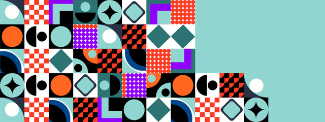 Flat design colorful colourful geometric mosaic pattern background