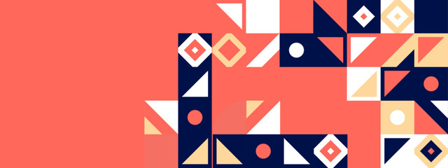 Obraz premium Geometric flat mosaic background with shapes colorful