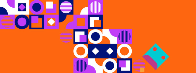 Colorful colourful vector retro geometric shapes mosaic background