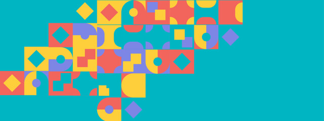 Abstract geometric pattern mosaic design in retro style. Vector illustration.