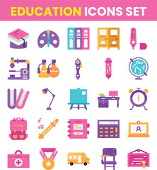 Collection of vector line icons of education. Natural and mathematical science, additional education, tutorship, freelance by Rasamastudio