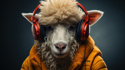 Bliss: Happy Sheep's Serenade with Headphones