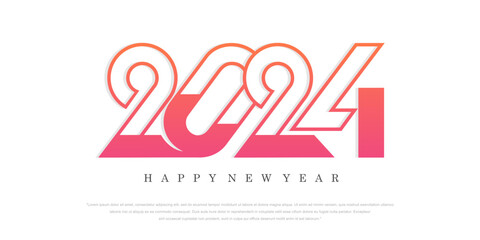 2024 Happy New Year logo text design. 2024 number design template. Vector illustration.