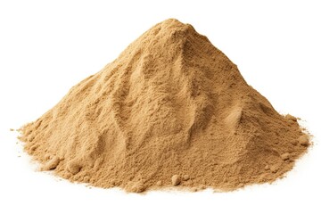 Desert sand pile, dune isolated on white background and texture