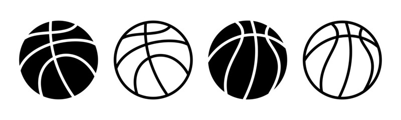 Basketball icon set illustration. Basketball ball sign and symbol