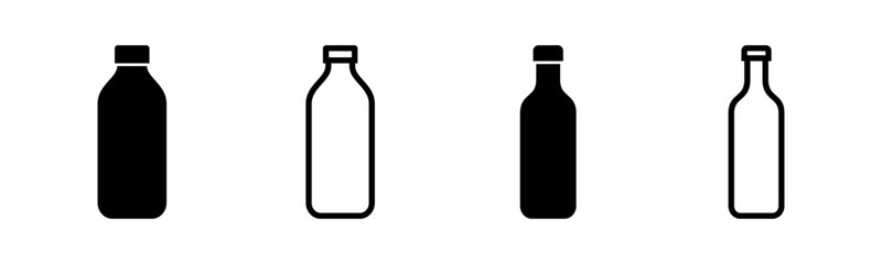 Bottle icon set illustration. bottle sign and symbol