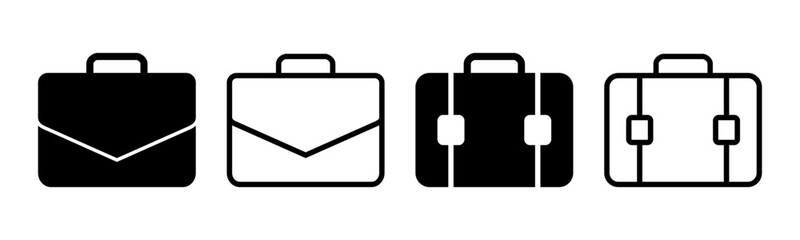 Briefcase icon set illustration. suitcase sign and symbol. luggage symbol.