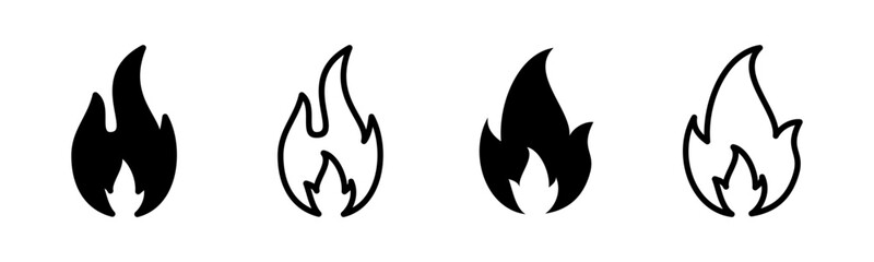 Fire icon set illustration. fire sign and symbol
