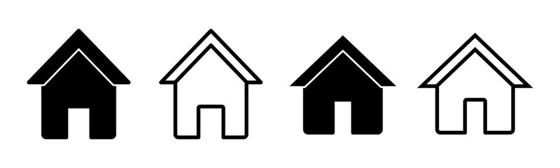 Home icon set illustration. House sign and symbol
