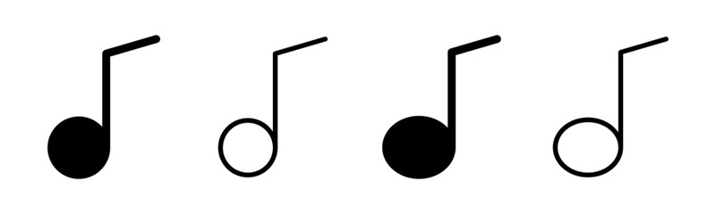 Music icon set illustration. note music sign and symbol