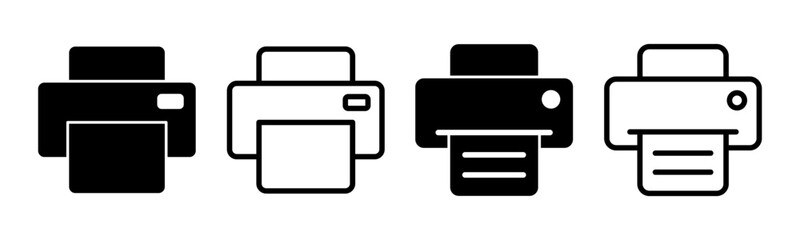 Print icon set illustration. printer sign and symbol