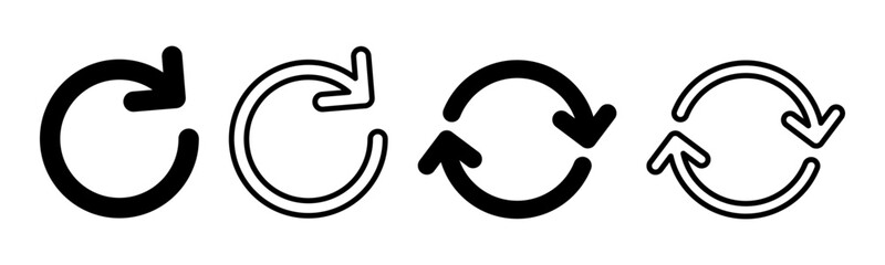 Refresh icon set illustration. Reload sign and symbol. Update icon.