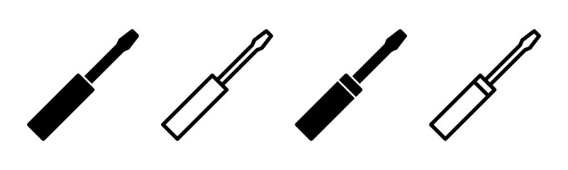 Screwdriver icon set illustration. tools sign and symbol