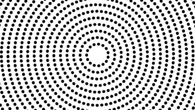 Round doted shape made of hand drawn dots seamless animated video.