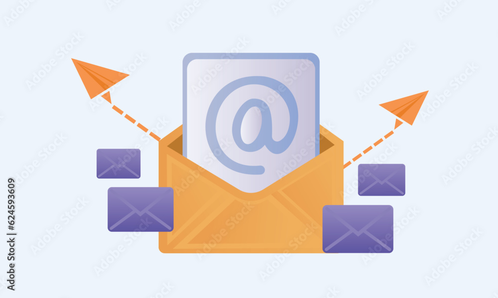 Poster open envelope pictogram. line mail symbol for website design, mobile application.on white background