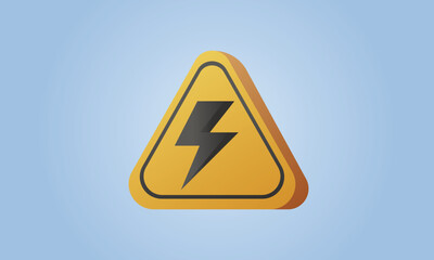 Electric warning sign.on blue background.Vector Design Illustration.
