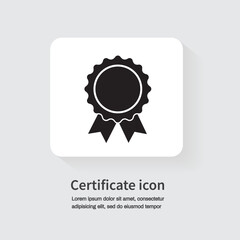 Fototapeta na wymiar Certificate icon. Rosette icon. Stamp premium quality. Vector illustration