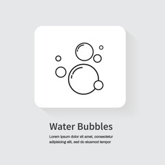 Water Bubbles cion. Foam shampoo. Vector illustration