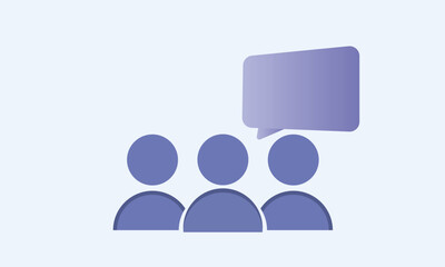 User and speech bubble. Chat, message, customer support. Online communication concept. Can be used for web design, mobile app and pictogram.on white background.Vector Design Illustration.