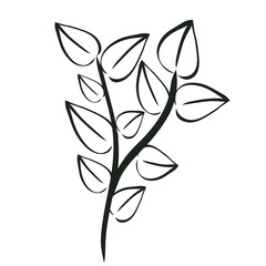 Leaf pattern. Doodle and smooth hand-drawn lines. For coloring, the concept of nature and saving the world