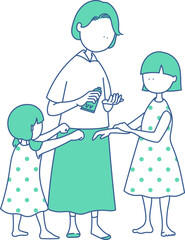 日焼け止めを塗る　シンプル　イラスト
