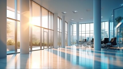 White cleared Blurred office background