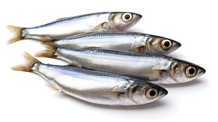 Obraz premium Sardines fish isolated on white background. Sardine fish. Generative Ai
