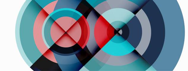 Fototapeta premium Circle trendy minimal geometric abstract background. Vector Illustration For Wallpaper, Banner, Background, Card, Book Illustration, landing page