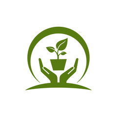 Agriculture and tree planting logo design.