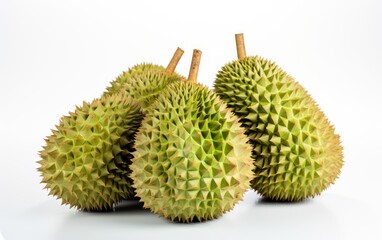bunch of durian isolated on white background
